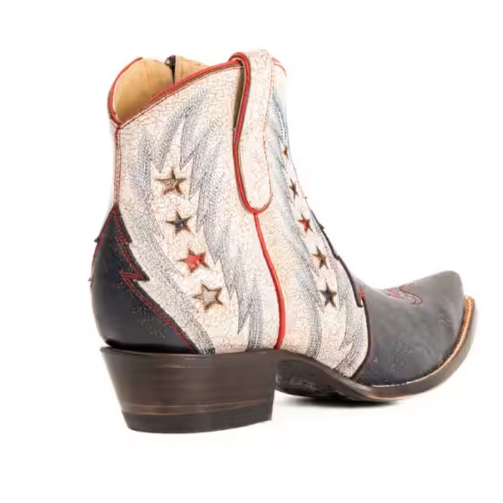 Old Gringo Legacy Blue Zipper Bootie Boot embroidered inlay stars RTL $395 8.5 - Picture 5 of 15
